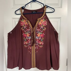 Embroidered Tank by Andree- size 2X